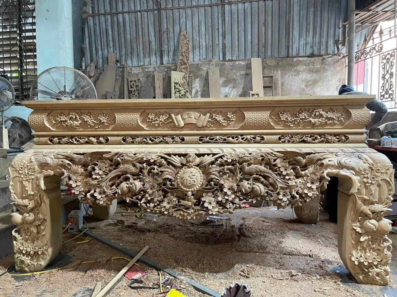 Sập thờ mai điểu chân vuông 30cm, chân vuông 35cm - Ảnh 3