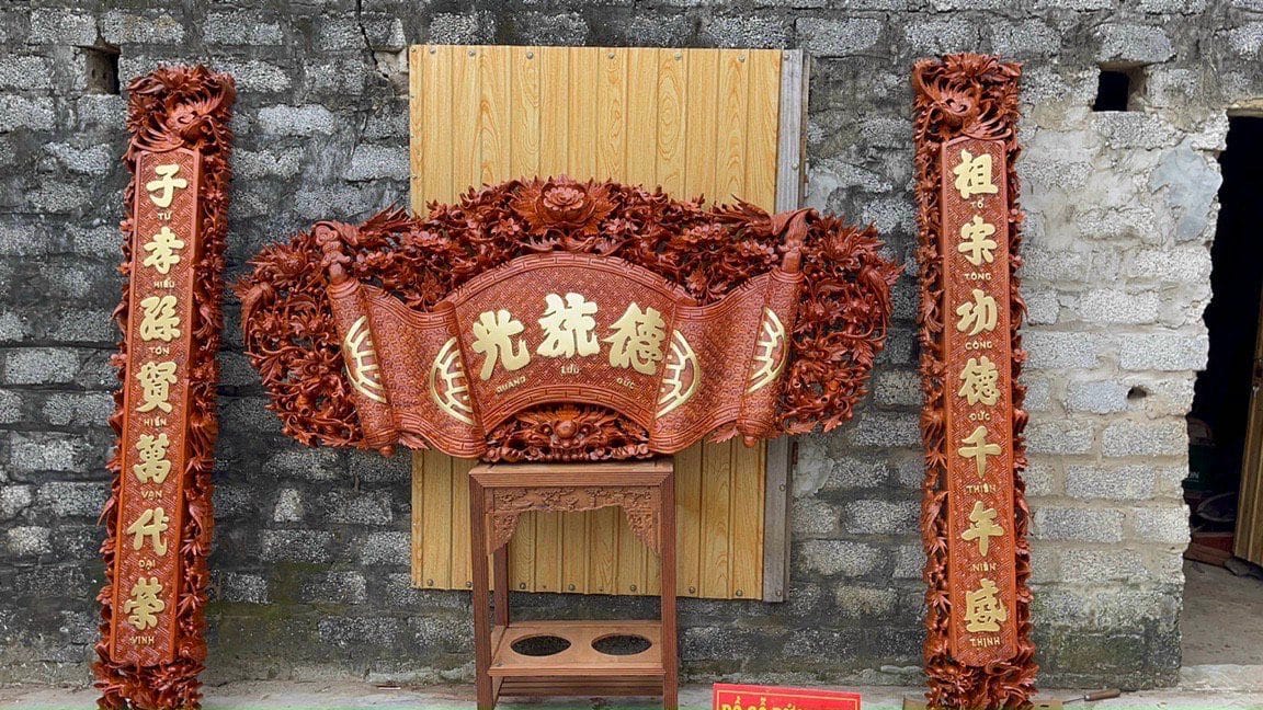 Bộ cuốn thư mai hóa long liền khối - Ảnh 2