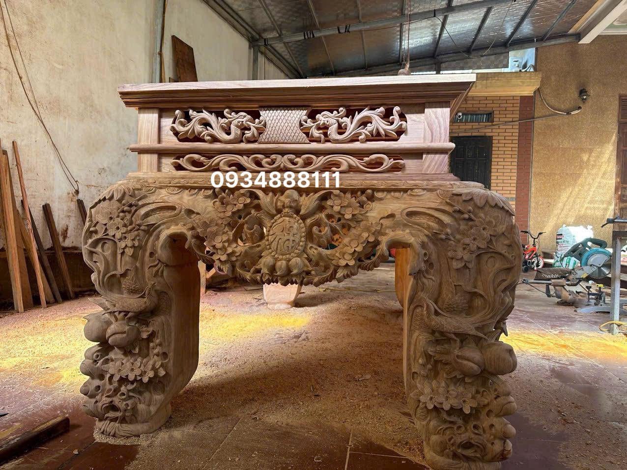 Sập thờ mai điểu chân 30cm - Ảnh 2